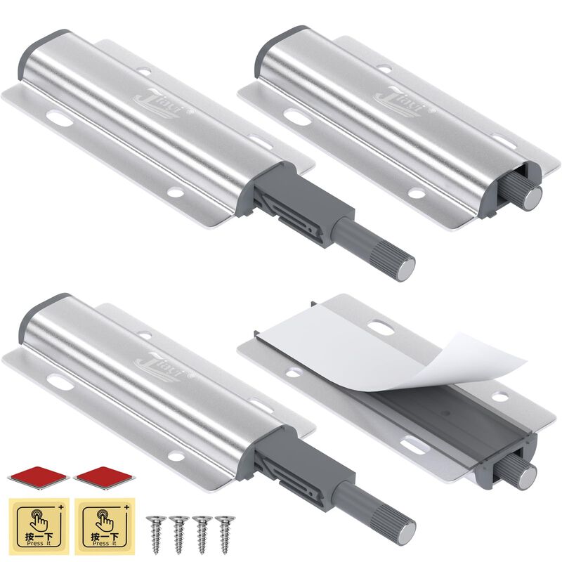 Magnetic Push Latches for Cabinets Jiayi 4 Pack Push to Open Door Latch Heavy Duty Touch Latches Kitchen Door Push Release Latch