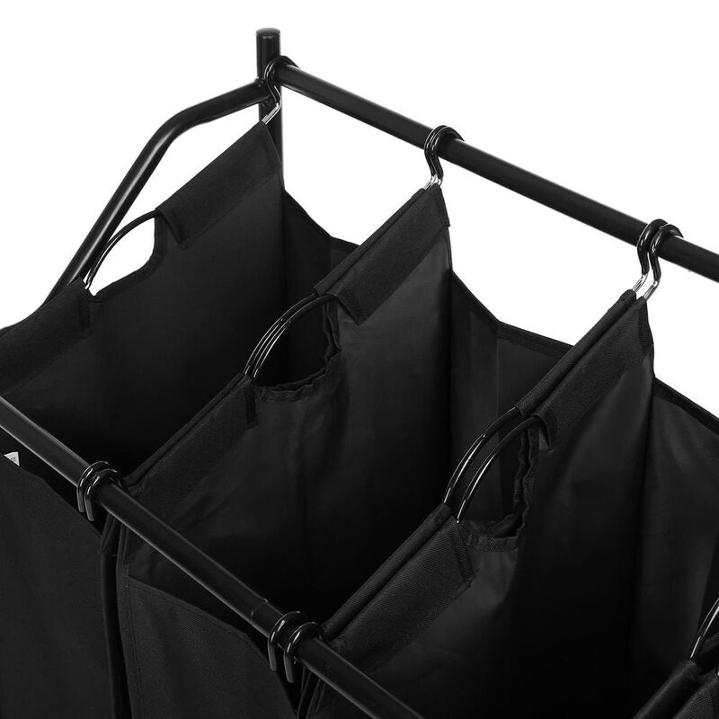 BreeBe Black Laundry Cart with 4 Sorter Bags image number 4