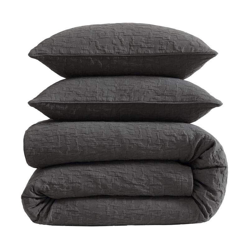 Porto Gray King Duvet Cover Set image number 0