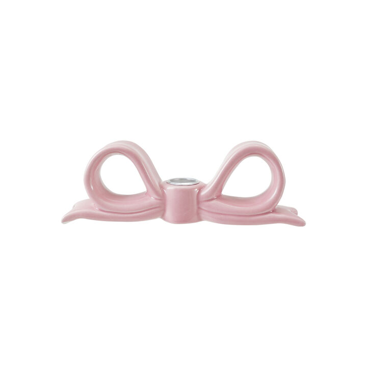 Blush Dolomite Bow Taper Holder