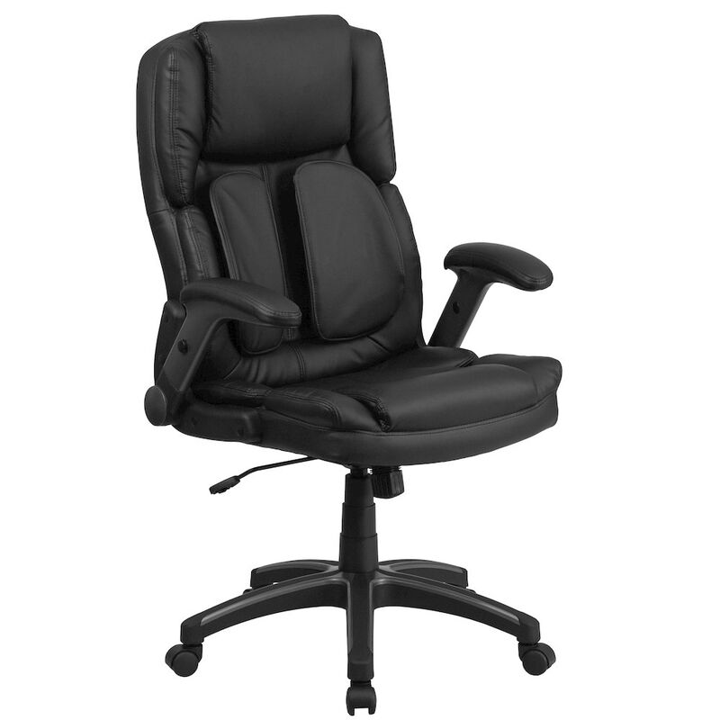 Flash Furniture Extreme Comfort High Back Black Executive Swivel Office Chair with Flip-Up Arms image number 0