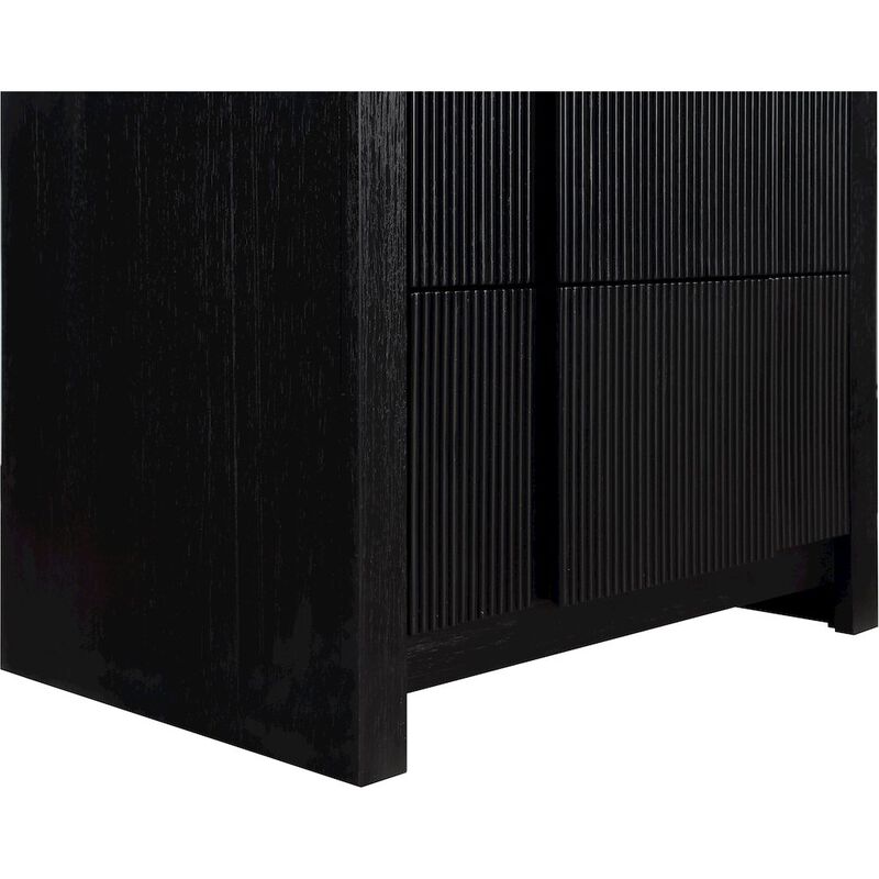 Meridian Furniture Fluted Black Night Stand