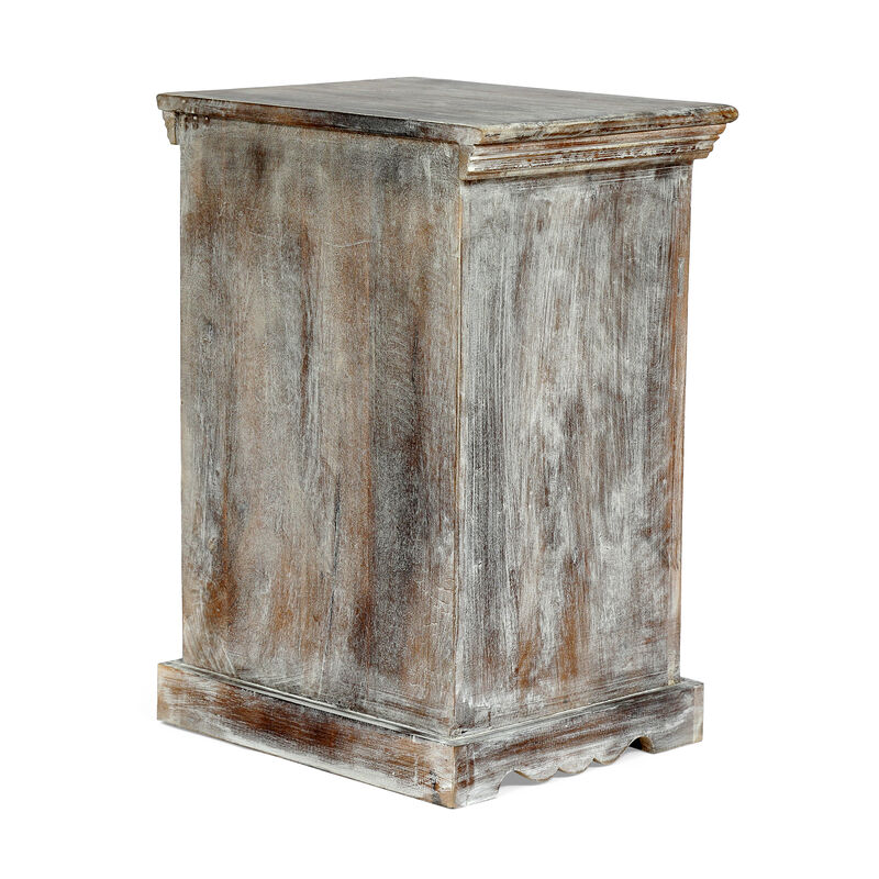 Streamdale Nightstand With Storage: Mango Wood, Washed Finish