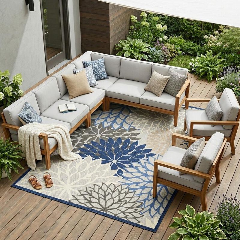 HomeRoots Indoor Outdoor Area Rug image number 1