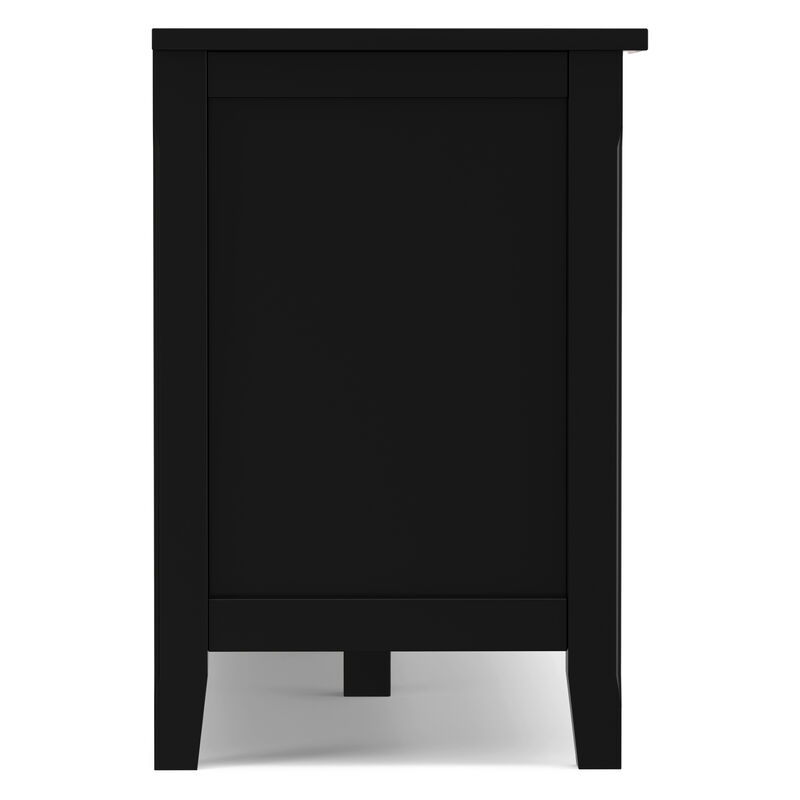 Warm Shaker SOLID WOOD 72 inch Wide Transitional TV Media Stand in Black For TVs up to 80 inches image number 6