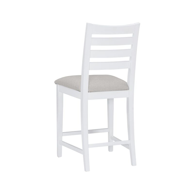 Linon Flynn Counter Stool White Upholstered Set Of 2 image number 9