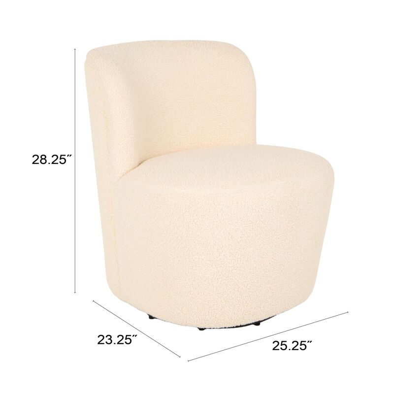 Boucle Swivel Accent Chair, Ivory image number 2