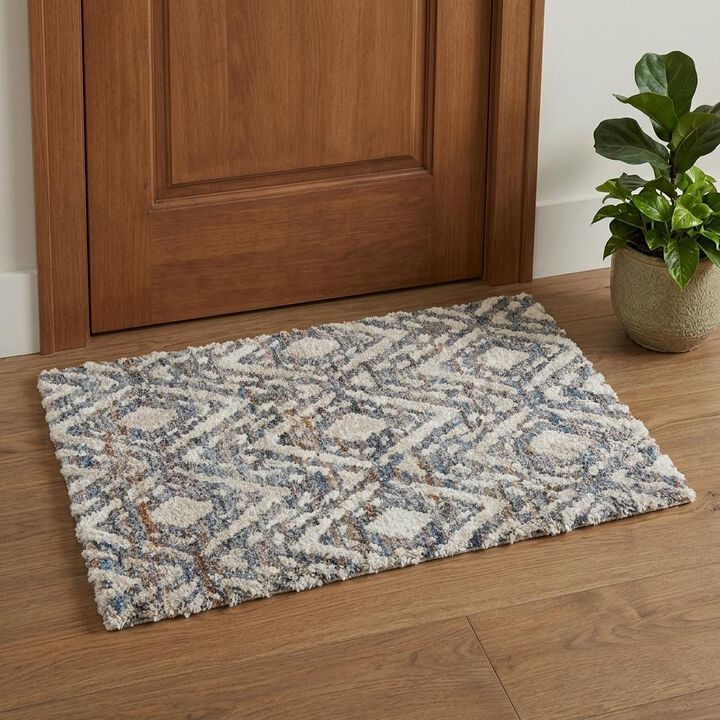 HomeRoots Geometric Power Loom Stain Resistant Area Rug
