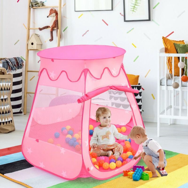 Hivvago Pink Portable Kid Play House Play Tent with 100 Balls image number 2