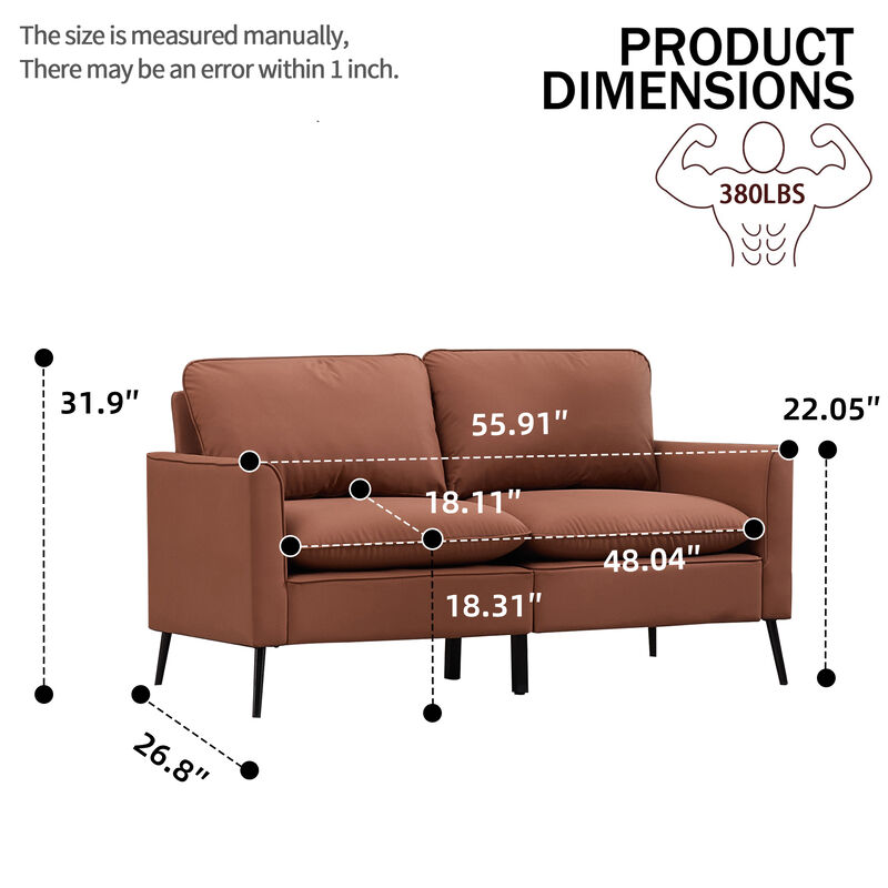 Wespne PU loveseat image number 2