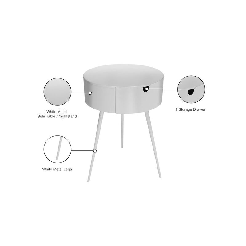 Meridian Furniture Bali White Night Stand