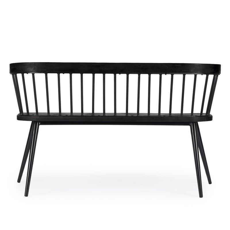 Butler Specialty Tempe Mango Wood Spindle Back 51.25"W Bench, Black image number 5