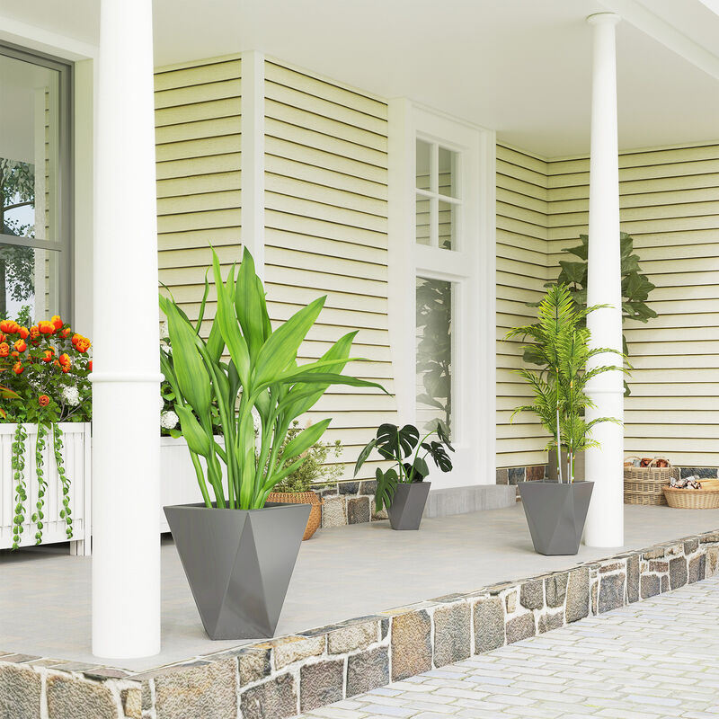 Hivvago 3-Pack Stackable MgO Planters with Drainage image number 1
