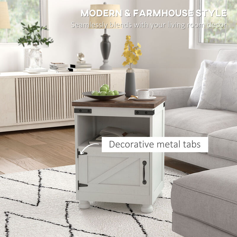 Hivvago Side Table with Storage, Shelf, and Cupboard image number 5