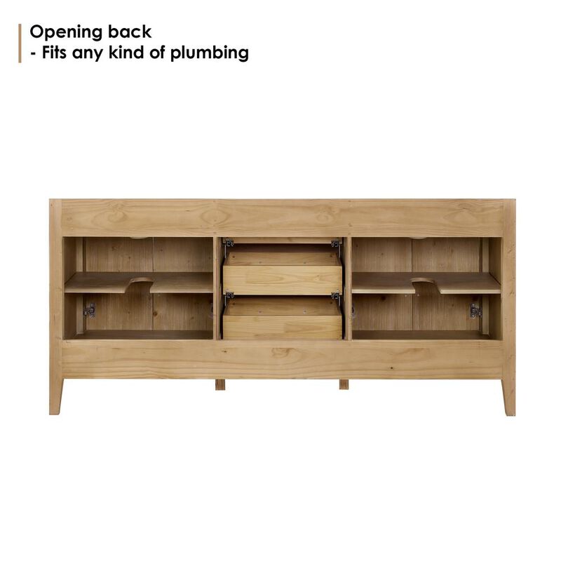 Altair Double Bathroom Cabinet Vanity Base without Top and Sink, no Mirror