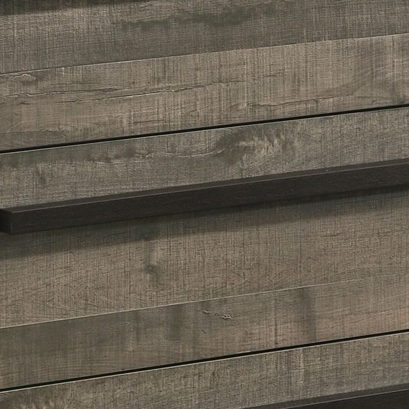 Ruthe Tall Dresser Chest with 4 Drawers, Ebony Black, Gray Wood