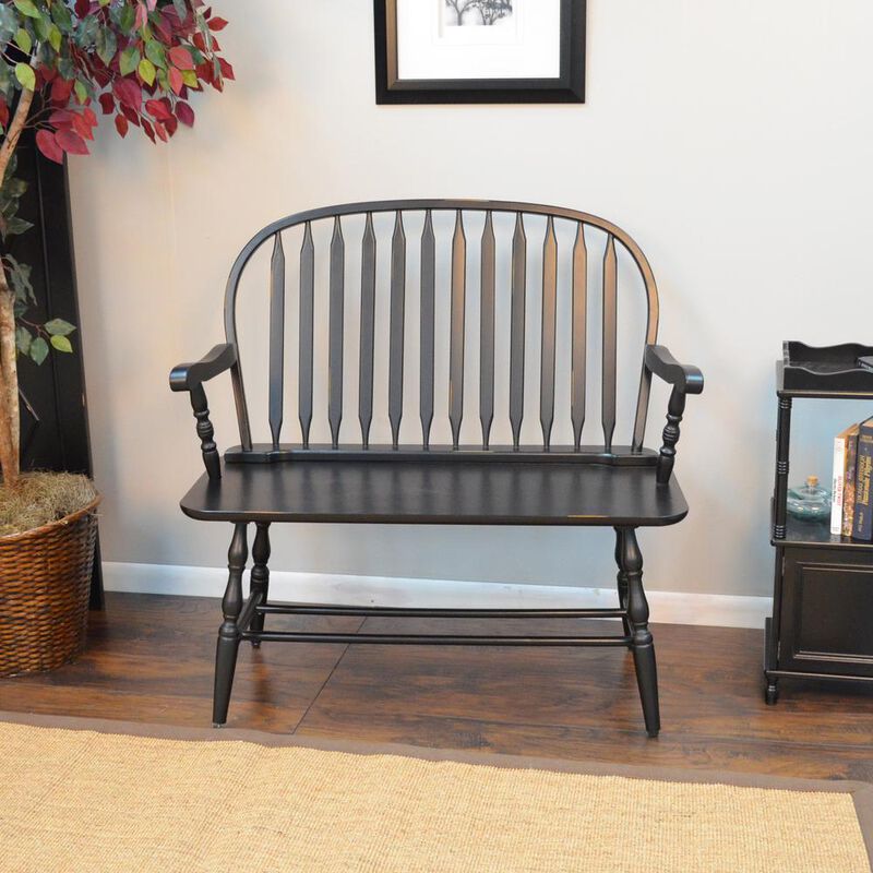 Carolina Living Windsor Bench - Antique Black