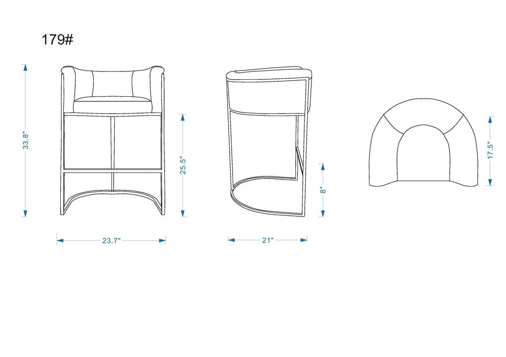 Cosmopolitan Cream Counter Stools (Set of 3)