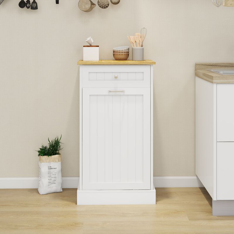 19.68 in. W x 13.77 in. D x 35.62 in. H Ready to Assemble Trash Can Kitchen Cabinet