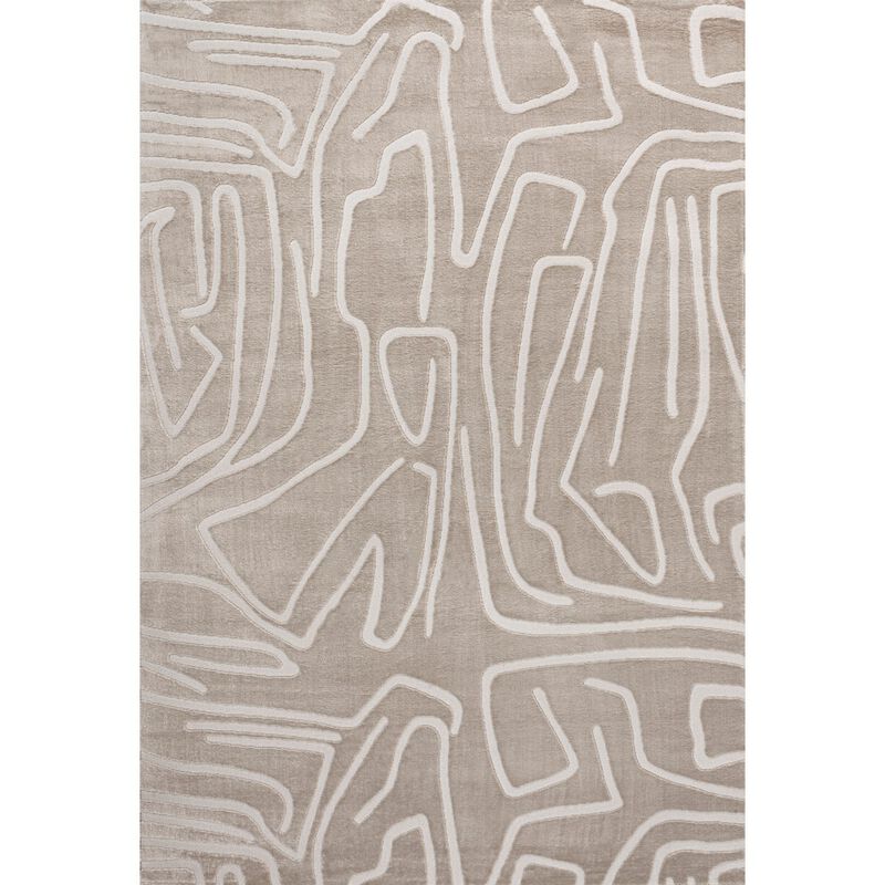 Alcina Modern Scandinavian Graphic Lines High-Low Area Rug