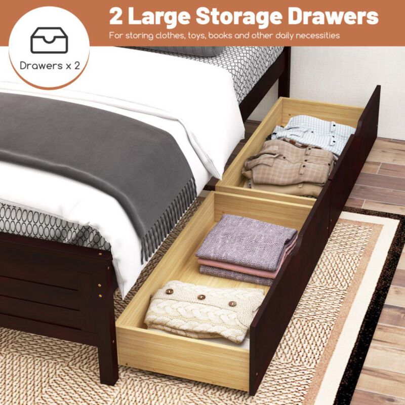 Hivvago Twin Size Bed Frame with Storage Drawers