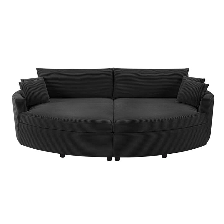Merax Oversized Double Chaise Lounge Sofa 102.3" Sofa Bed Upholstered Loveseat Sofa Couch with Deep Seat and USB Ports for Living Room
