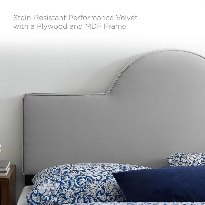 Sunny Performance Velvet Full Bed - Light Gray MOD-7028-LGR image number 6