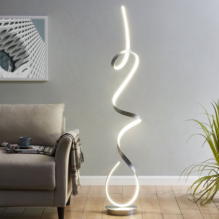 Amsterdam Floor Lamp White Metal Dimmable Integrated LED