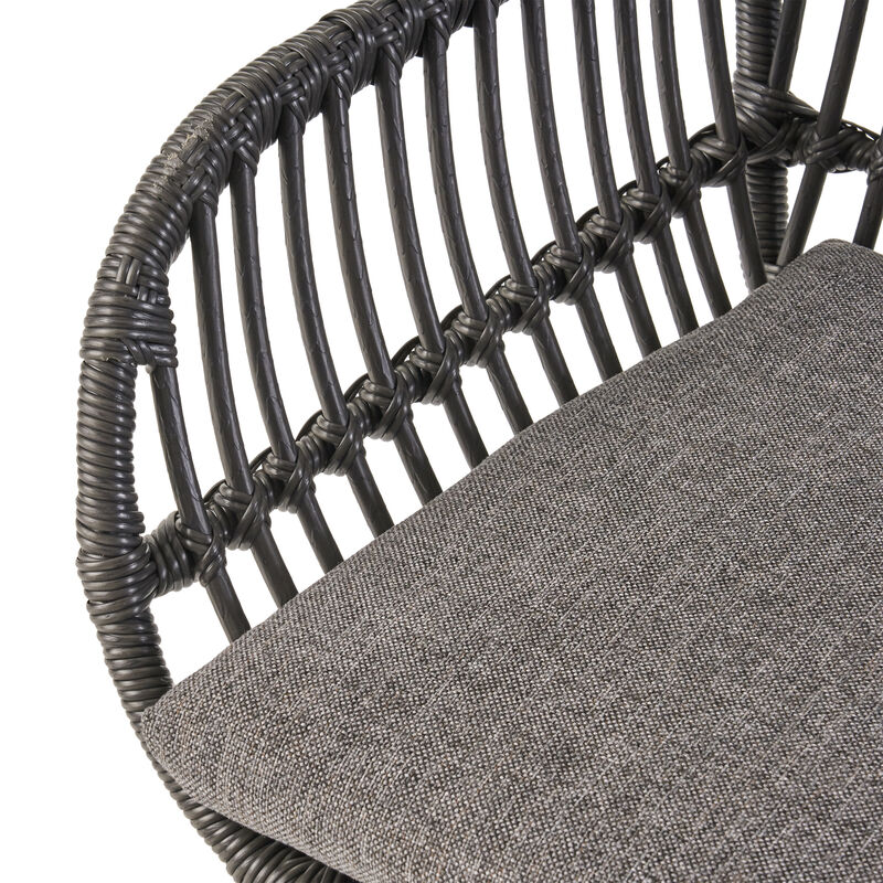 Merax 2 Pieces Outdoor Rattan Chairs with Cushions
