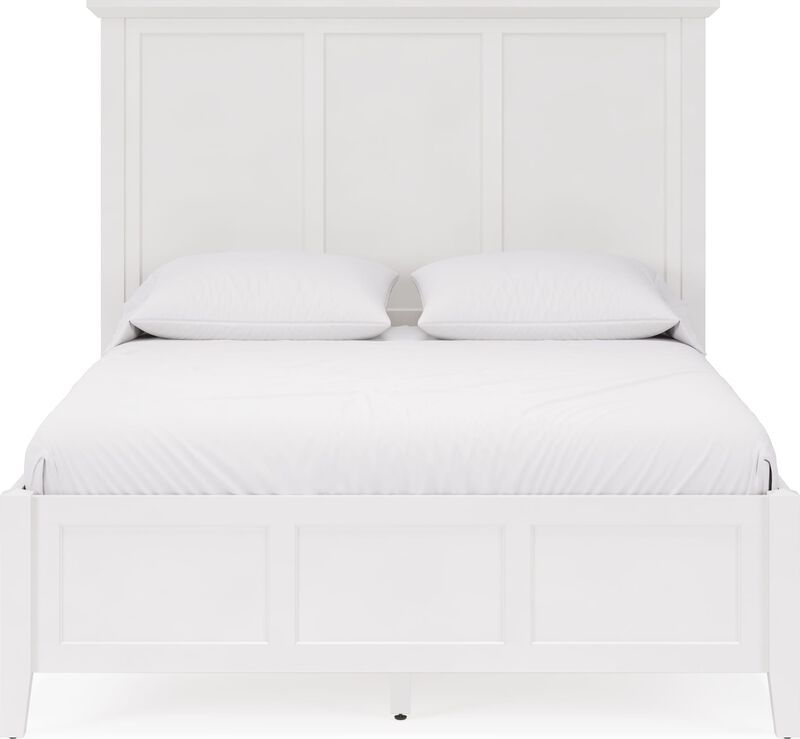 Grace King-size Three Panel Bed in Snowfall White
