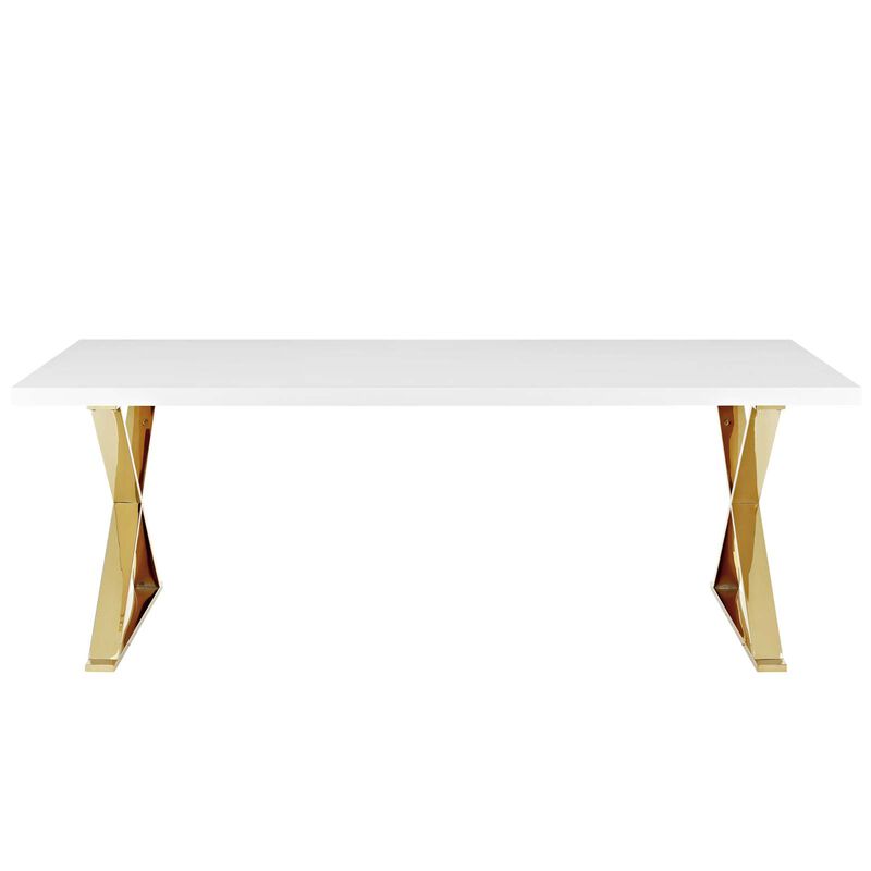 Modway - Sector Dining Table White Gold