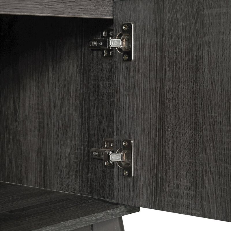 Flash Furniture Mid-Century modern 70 Inch media console holds TV's 65+ inches, Black Wash image number 9