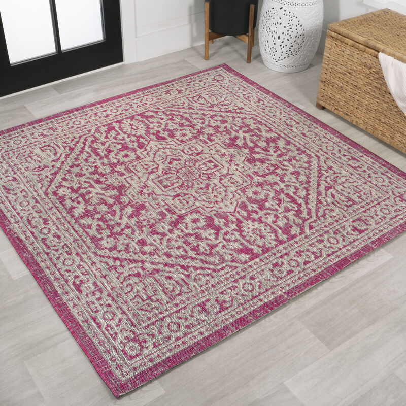 Sinjuri Medallion Textured Weave Area Rug