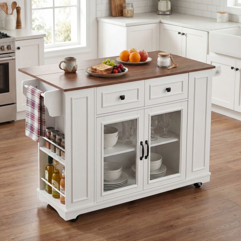 Lobswu Rolling Kitchen Island Cart image number 1