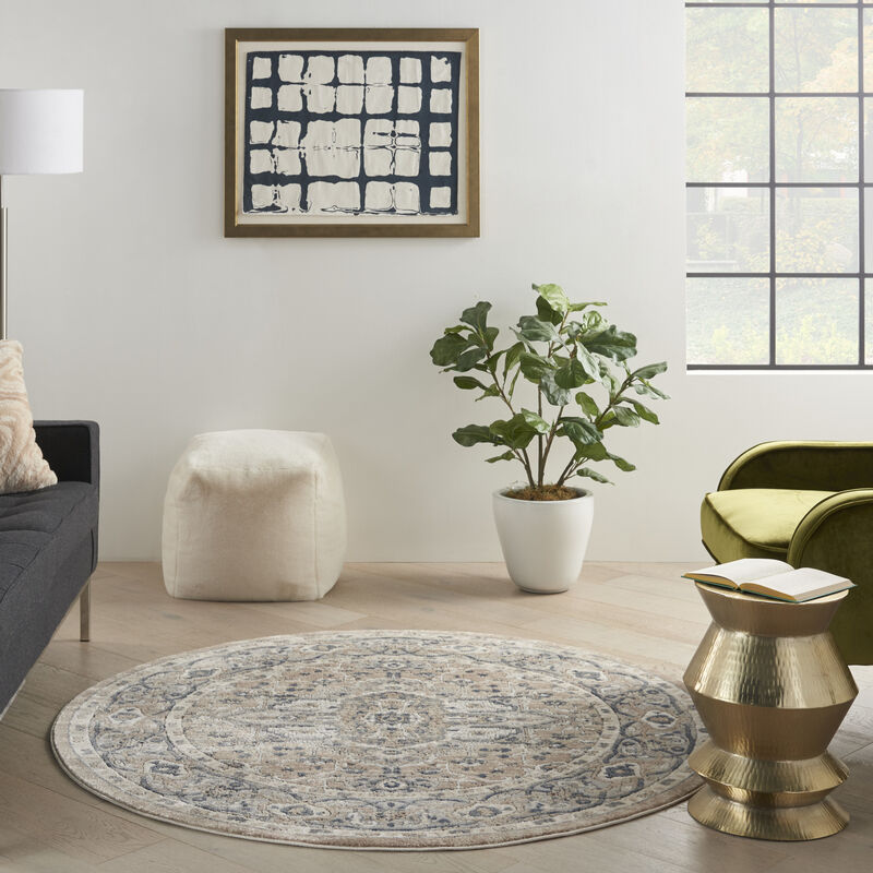 Quarry QUA05 Beige/Gray 4' x Round Rug image number 8