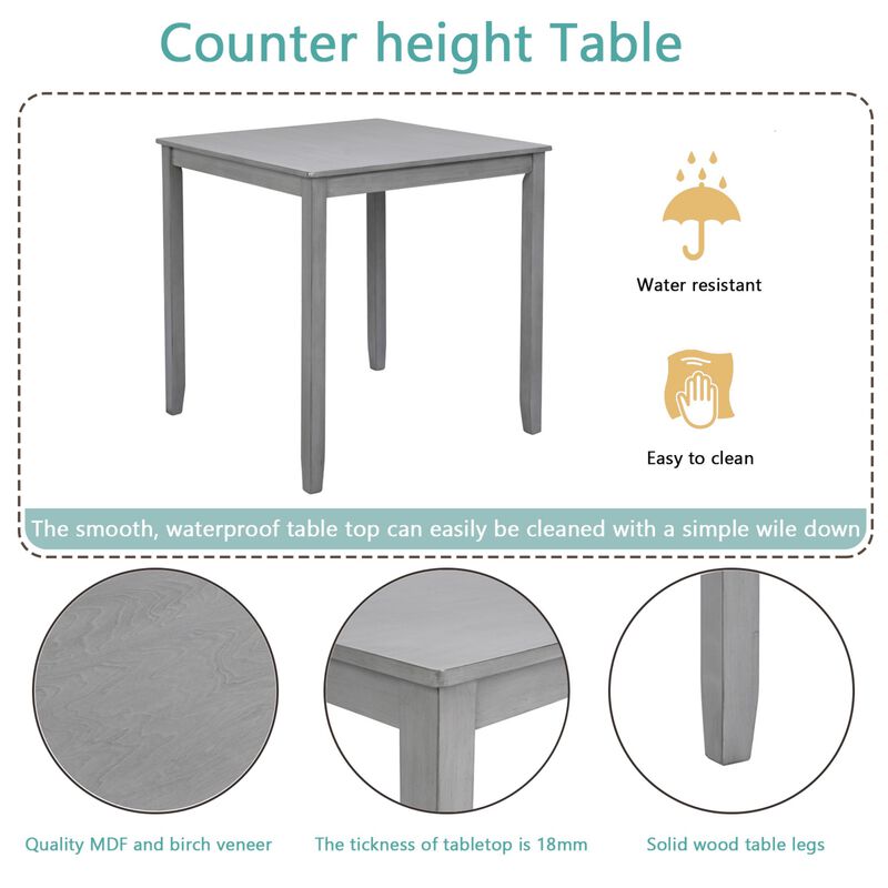 Wipnaf 5‑Piece Square Counter‑Height Dining Table Set image number 5
