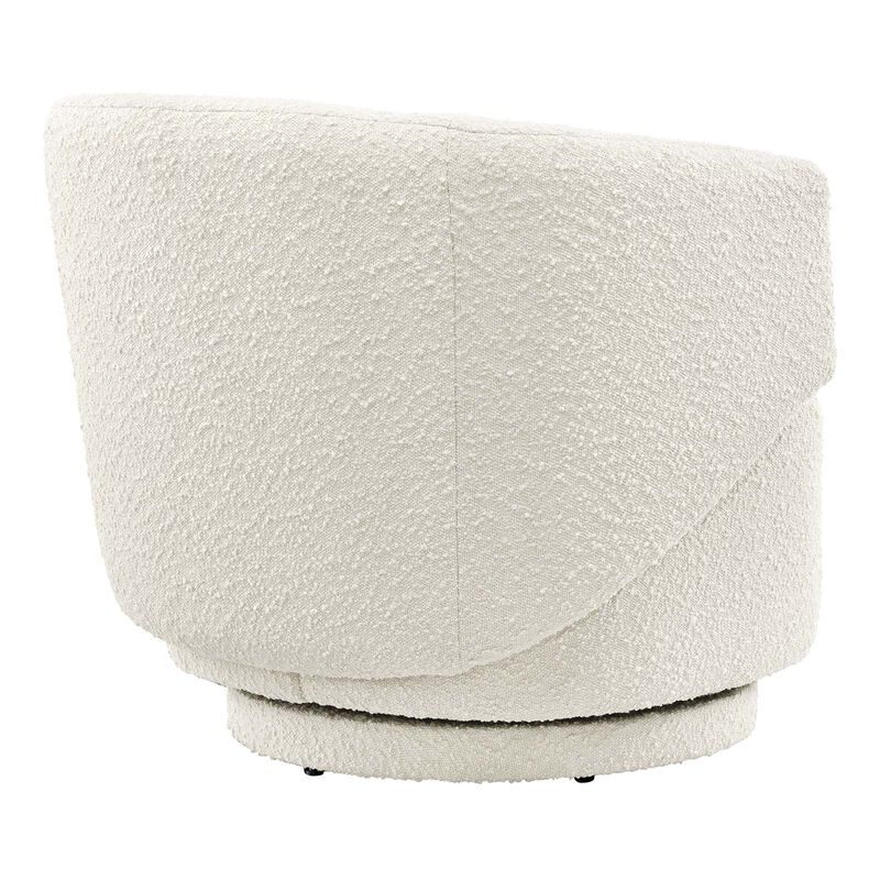 Celestia Boucle Fabric Fabric and Wood Swivel Chair image number 3