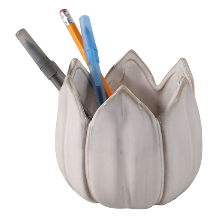 4" Tulip Pencil Cup, Ivory