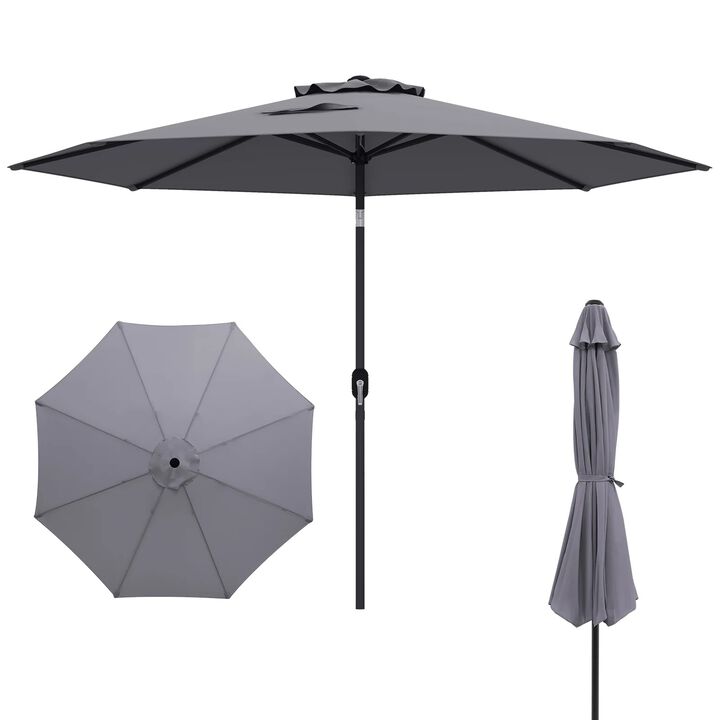 10 Feet Outdoor Patio Umbrella with Tilt Adjustment and Crank