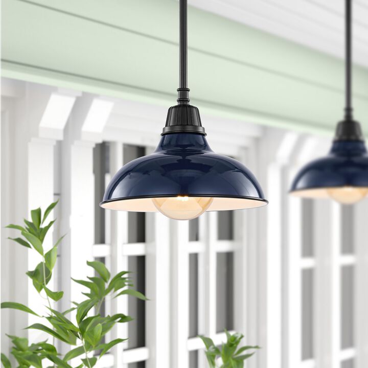 Jasper Farmhouse Industrial Indoor/Outdoor Iron LED Pendant