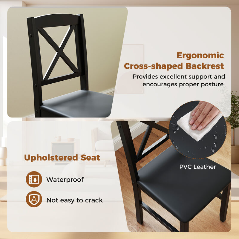 Square Wooden Dining Table Set for 2 with 3 Pieces