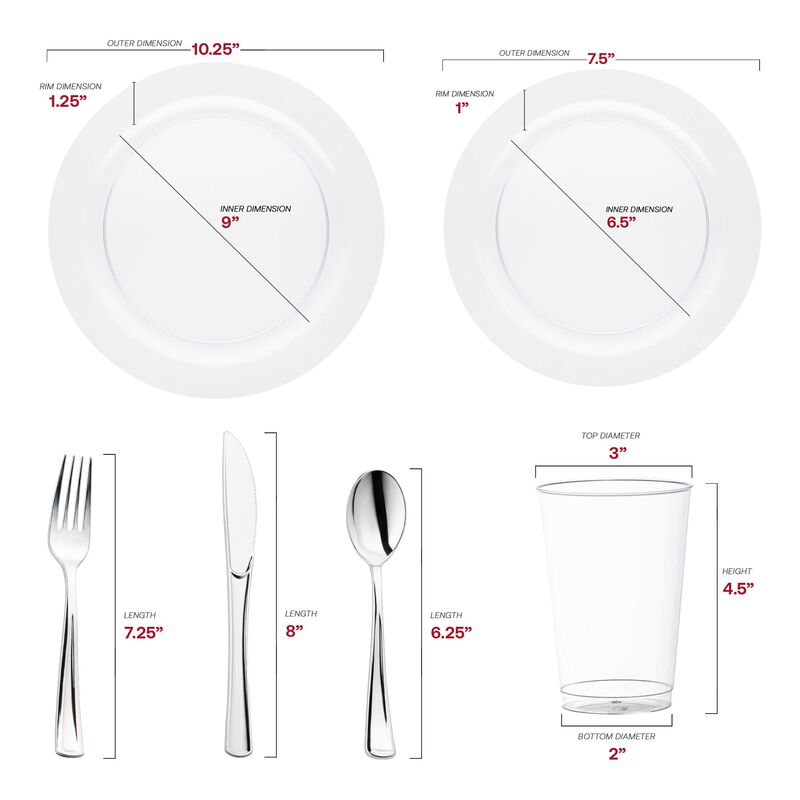 Clear Economy Round Plastic Wedding Value Set (60 Sets) image number 2