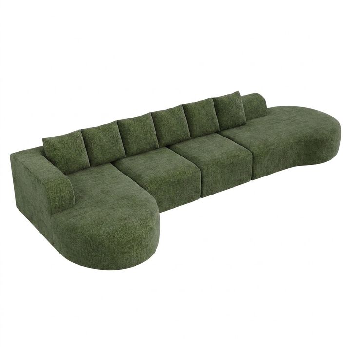 Vipbear 176" Oversized Modular Sectional Couch with Deep Seat, Chenille 6 Seater Living Room Sofa