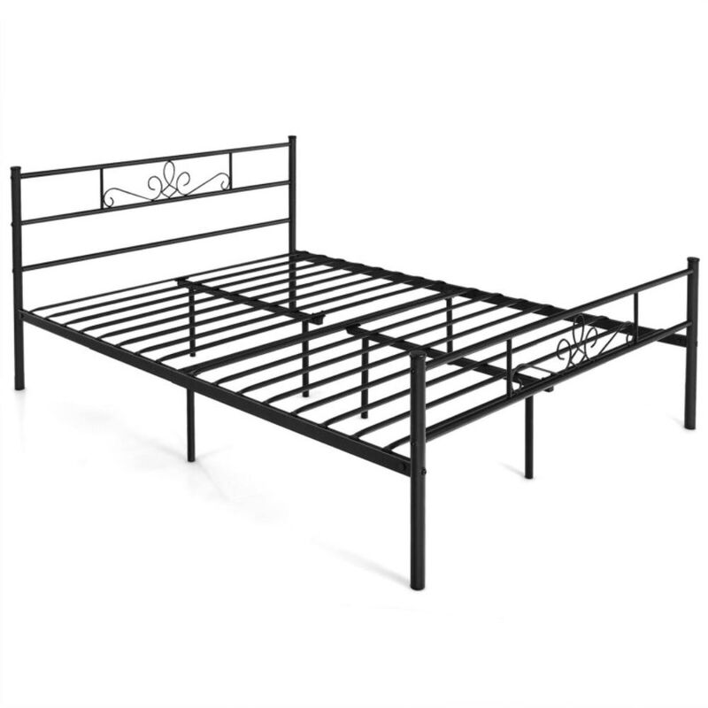 Hivvago Queen Size Metal Bed Frame with Headboard and Footboard