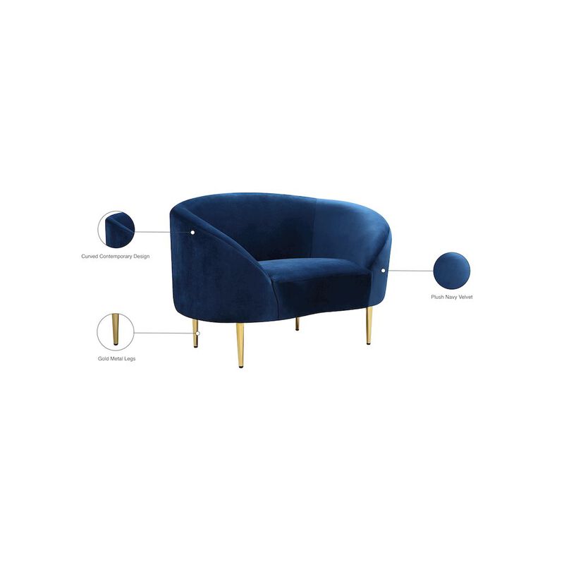 Meridian Furniture Ritz Navy Velvet Chair