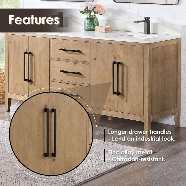 Altair Double Bathroom Cabinet Vanity Base without Top and Sink, no Mirror