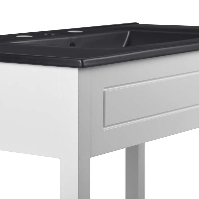 Modway Altura 36" MDF Ceramic and Particleboard Bathroom Vanity in Gray/Black image number 5