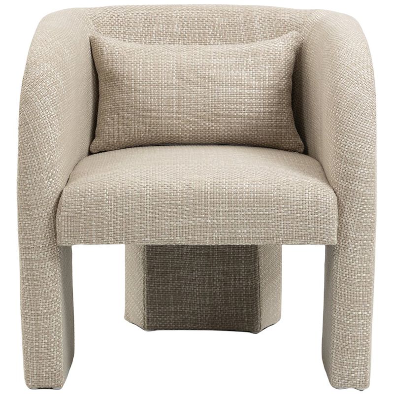 Meridian Furniture Sawyer Beige Weaved Polyester Fabric Accent Chair