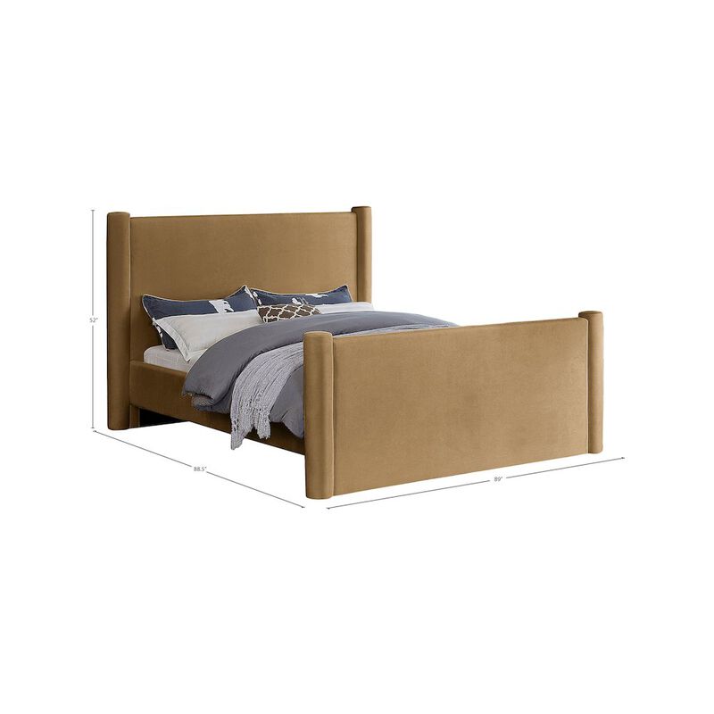 Meridian Furniture Elias Saddle Velvet King Bed