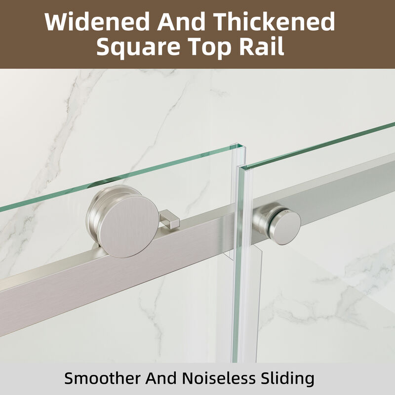 White Stainless Steel Shower Door with Top Impact Buffer and Rustproof 304 Track System